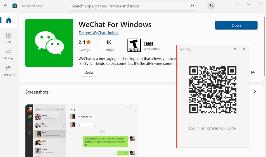 cài đặt wechat